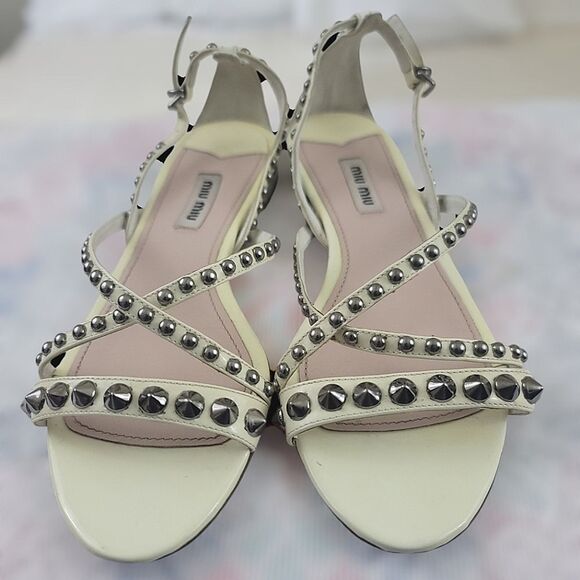Mui Mui Studded Sandals Size: 37 - Picture 1 of 4